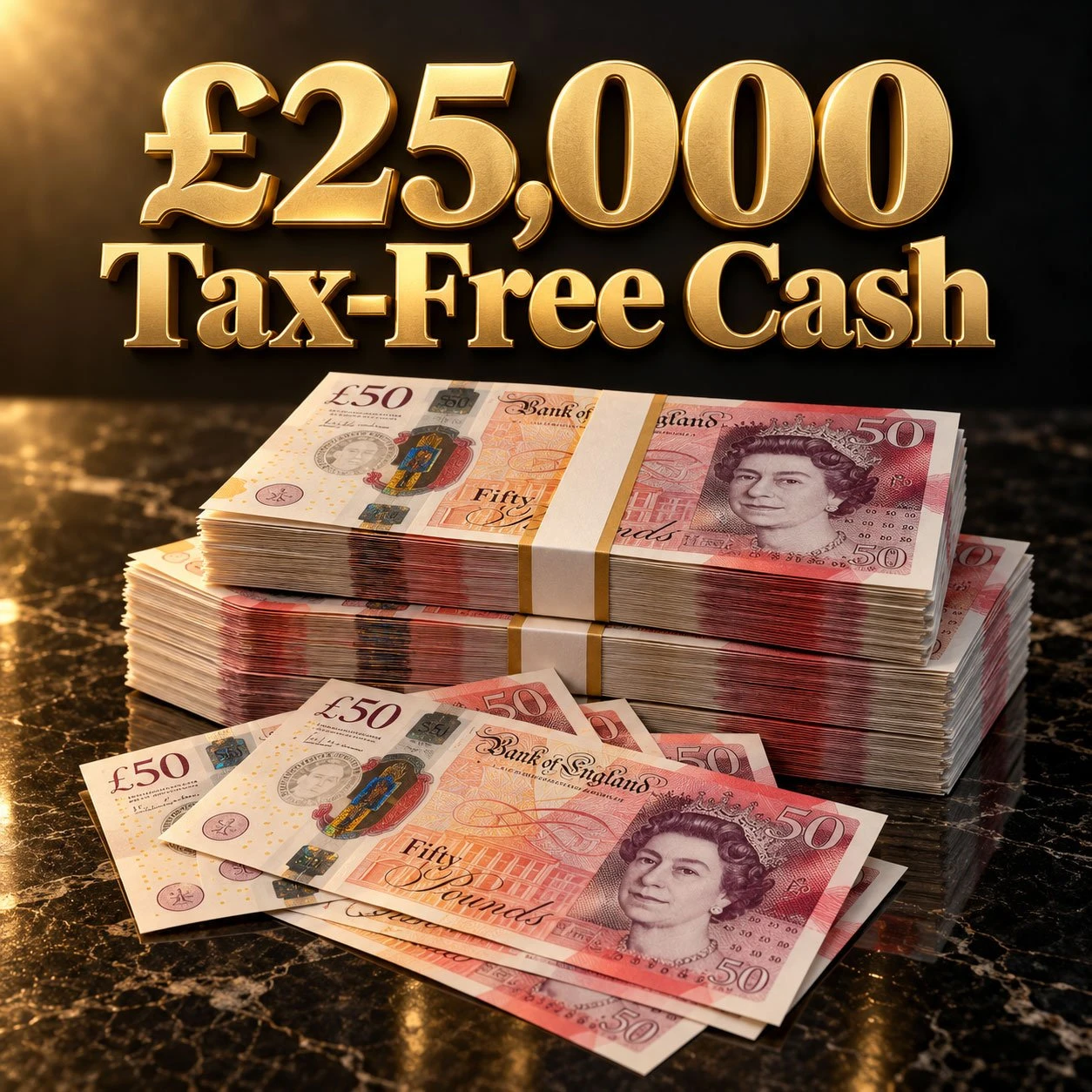 Prize artwork: £25,000 Tax-Free Cash