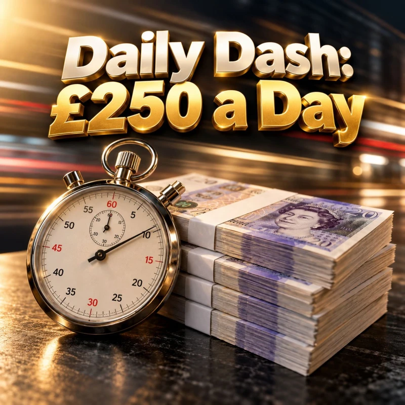 Prize artwork: Daily Dash: £250 a Day